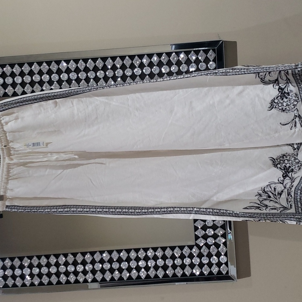 Nwt Maxi Studio small wide legs blended linnen pants